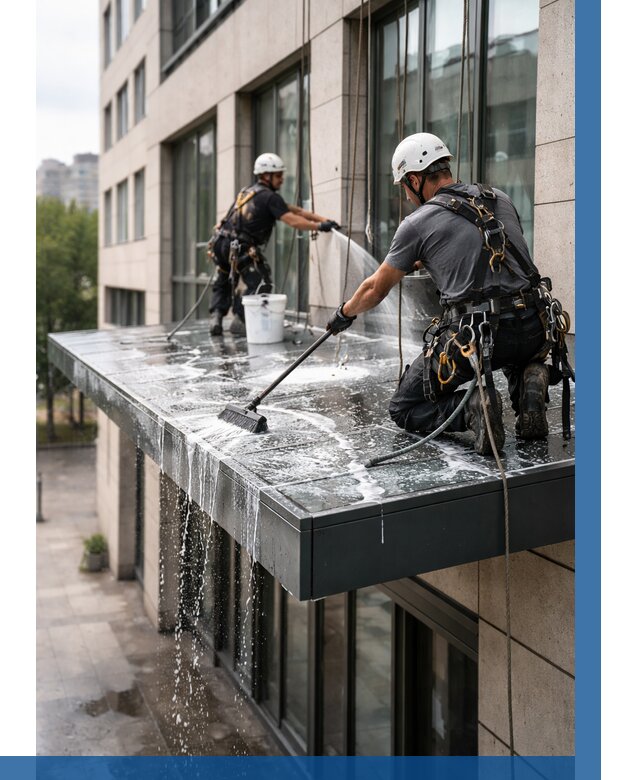 Мойка козырьков и навесов в Смоленске от 3589 р. | ВЫСОТНИК-Смл