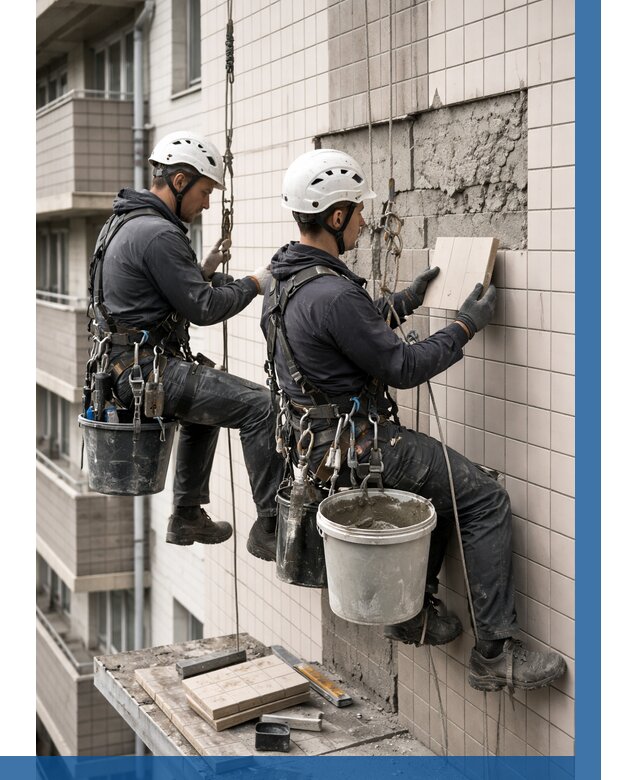 Ремонт облицовки фасада плиткой в Смоленске от 1846 р. | ВЫСОТНИК-Смл