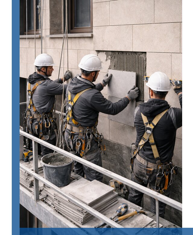 Ремонт облицовки фасада плиткой в Смоленске с гарантией