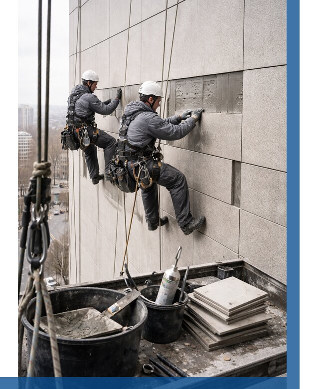 Ремонт фасада из керамогранита в Смоленске от 2564 р. | ВЫСОТНИК-Смл