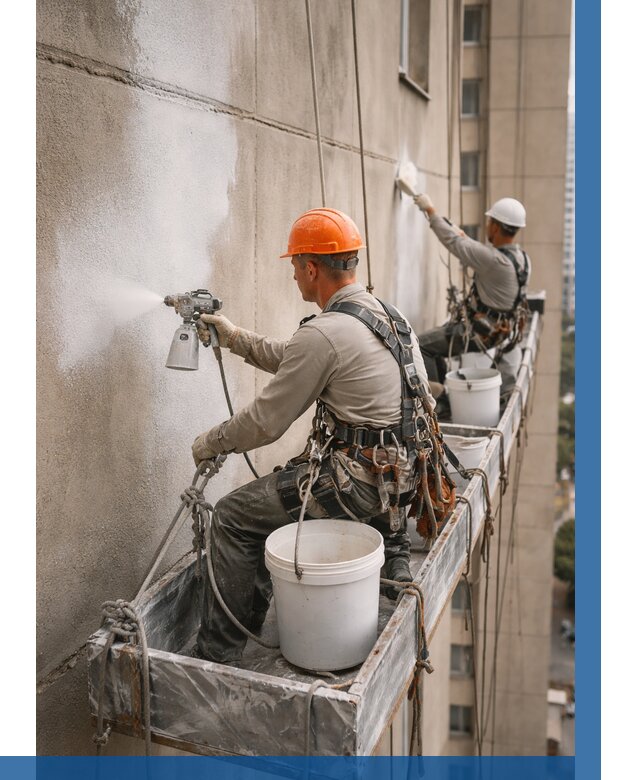 Грунтовка фасада на высоте в Смоленске от 123 р. | ВЫСОТНИК-Смл