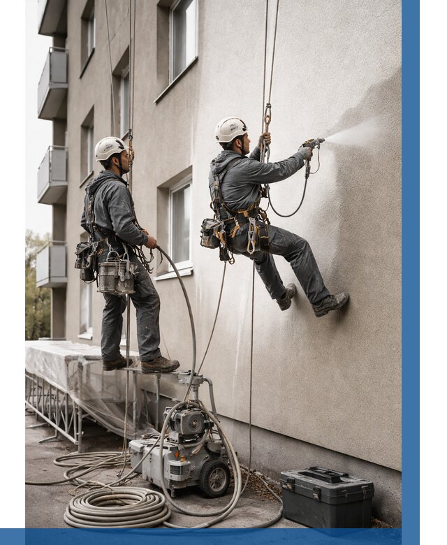 Безвоздушная покраска фасада в Смоленске от 226 р/м² | ВЫСОТНИК-Смл