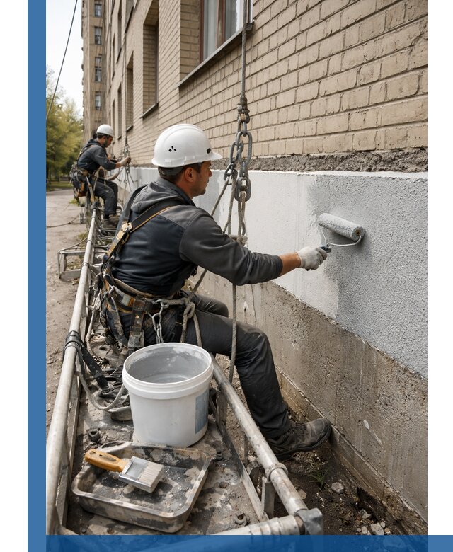 Окраска цоколя здания в Смоленске профессионально и надежно