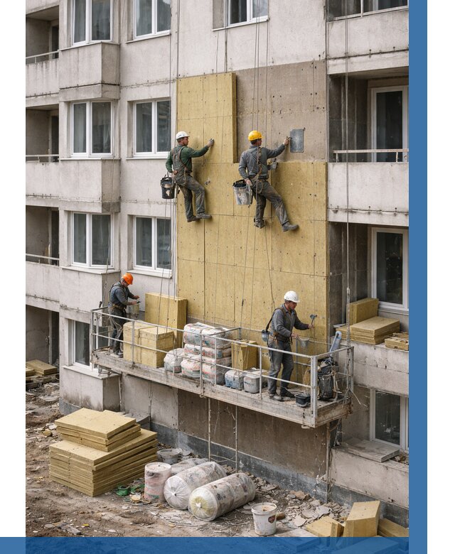 Утепление фасада минватой в Смоленске от 1538 р. | ВЫСОТНИК-Смл