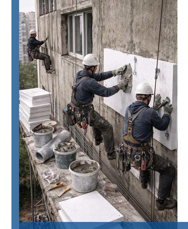 Утепление фасада пенополистиролом в Смоленске под ключ