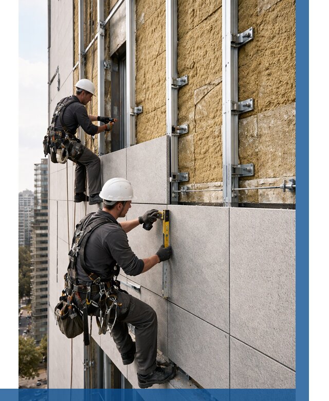 Монтаж вентилируемого фасада в Смоленске от 3589 р. | ВЫСОТНИК-Смл