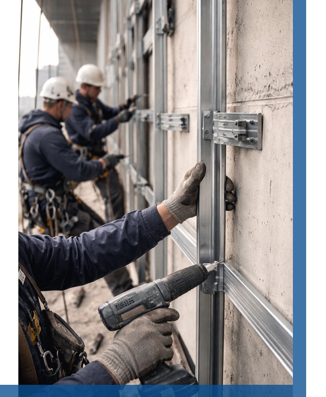 Монтаж подсистемы вентфасада в Смоленске от 872 р. | ВЫСОТНИК-Смл