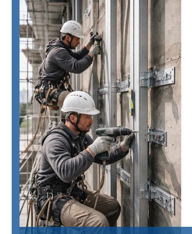 Монтаж и крепление подсистемы вентфасада в Смоленске