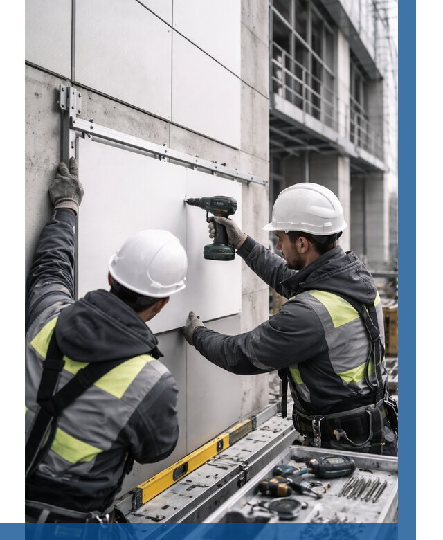 Монтаж композитных панелей фасада в Смоленске от 2564 р. | ВЫСОТНИК-Смл