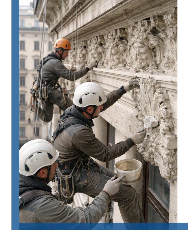 Реставрация фасадной лепнины с высотными работами в Смоленске