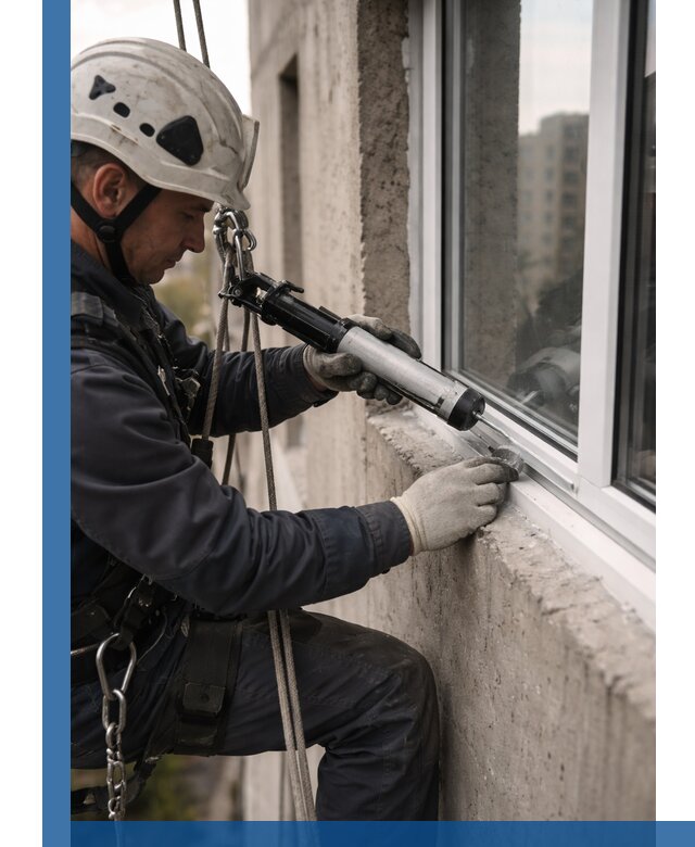 Герметизация оконных швов снаружи в Смоленске профессионально