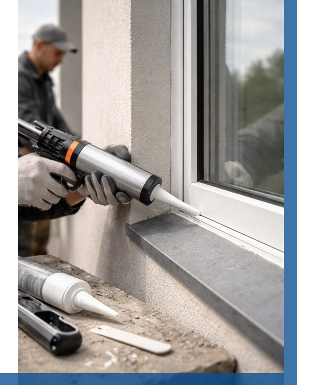 Герметизация монтажных швов окон в Смоленске от 667 р. | ВЫСОТНИК-Смл