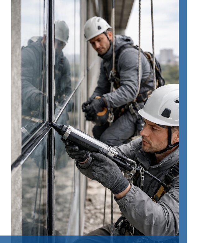 Герметизация витражных швов в Смоленске от 667 р. | ВЫСОТНИК-Смл