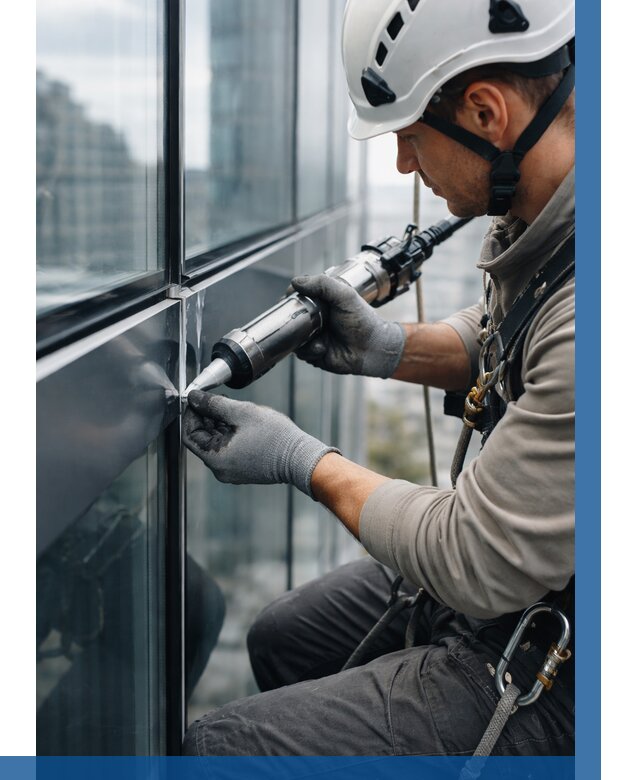 Герметизация стыков витража в Смоленске от 1231 р. | ВЫСОТНИК-Смл