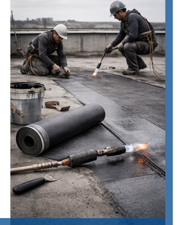 Ремонт рулонной кровли в Смоленске от 667 р. | ВЫСОТНИК-Смл