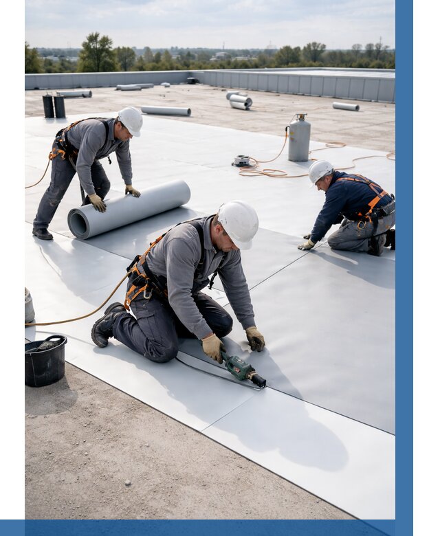 Монтаж мембранной кровли под ключ в Смоленске от 1231 р. | ВЫСОТНИК-Смл