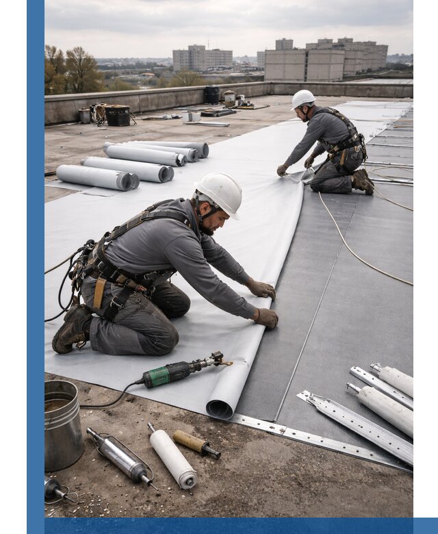 Монтаж мембранной кровли в Смоленске для промышленных зданий