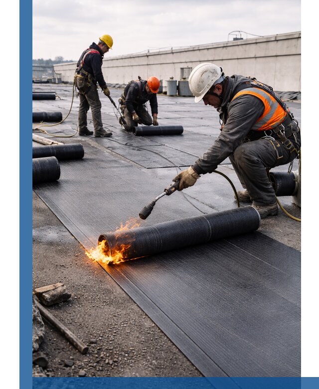 Монтаж наплавляемой кровли в Смоленске профессионально
