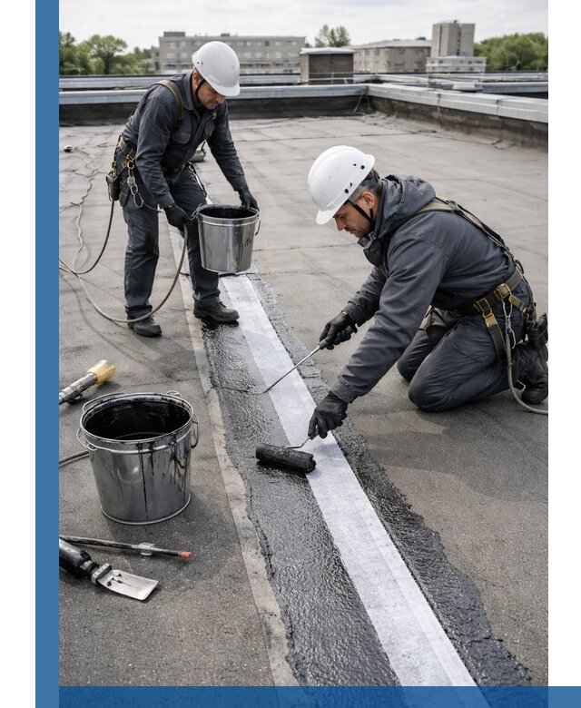 Гидроизоляция кровли мастикой в Смоленске надежная защита