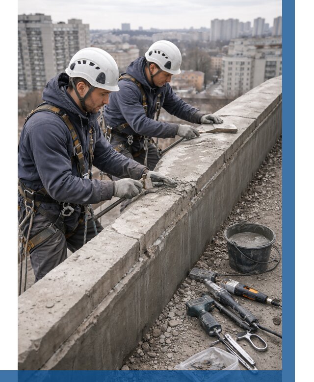 Ремонт парапета на кровле в Смоленске от 1538 р. | ВЫСОТНИК-Смл