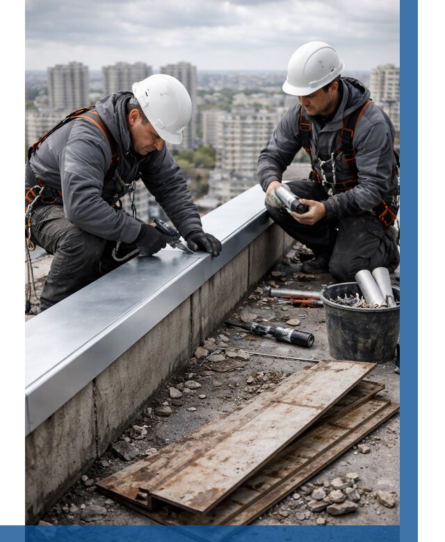 Замена парапетных крышек под ключ в Смоленске от 1231 р. | ВЫСОТНИК-Смл