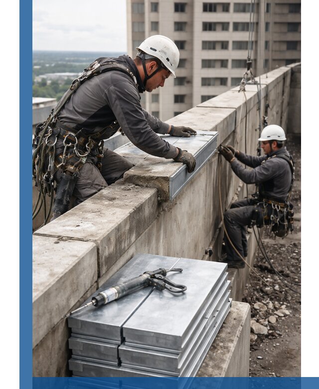 Замена парапетных крышек и установка новых в Смоленске