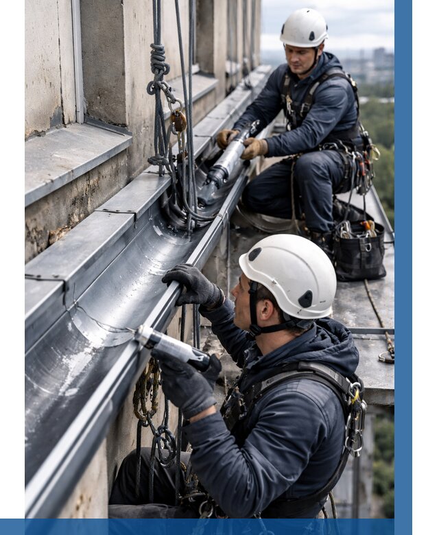 Ремонт водосточных желобов в Смоленске от 6666 р. | ВЫСОТНИК-Смл