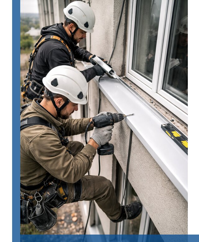 Профессиональный монтаж оконных отливов и отведения воды в Смоленске