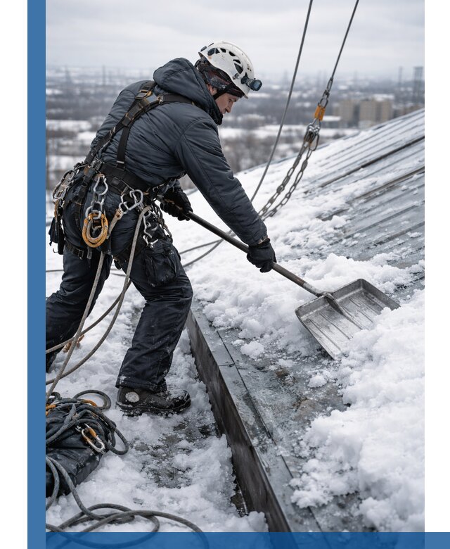 Профессиональная очистка кровли от снега и наледи в Смоленске