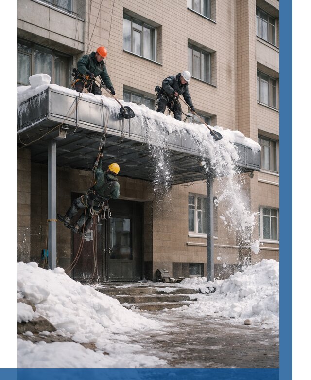 Очистка козырьков от снега в Смоленске от 3589 р. | ВЫСОТНИК-Смл