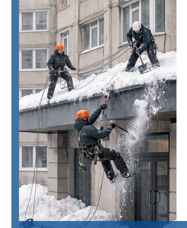 Безопасная очистка навесов от снега в Смоленске круглогодично