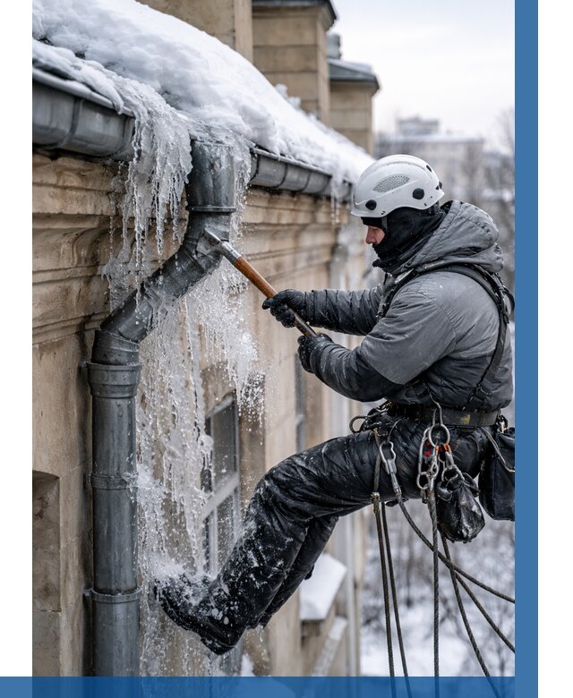 Очистка водостоков от льда в Смоленске от 3589 р. | ВЫСОТНИК-Смл