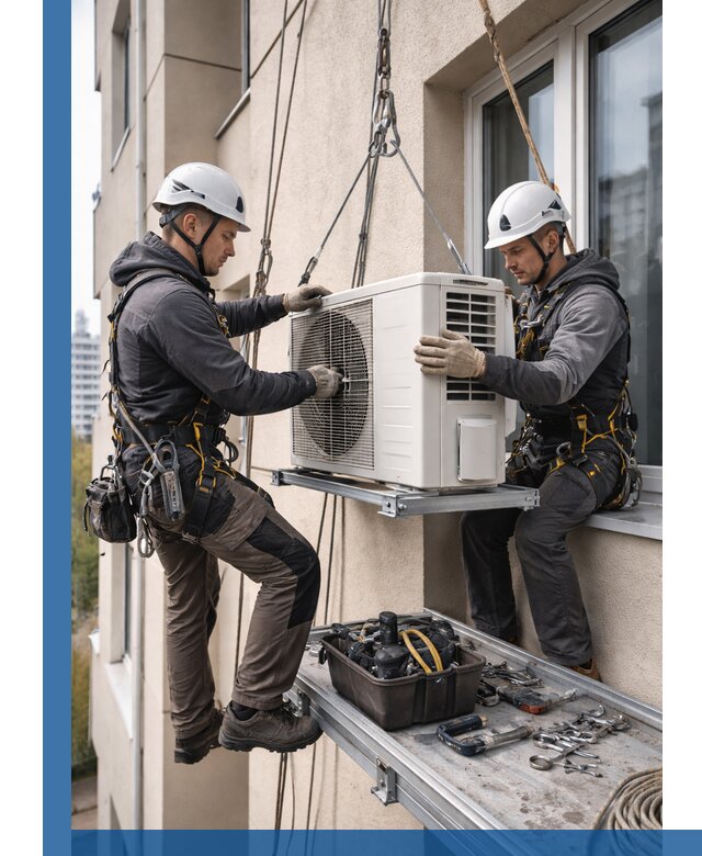 Перенос внешнего блока кондиционера в Смоленске с монтажом и крепежом