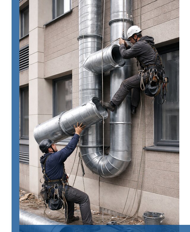 Монтаж фасадных воздуховодов в Смоленске с герметизацией и крепежом