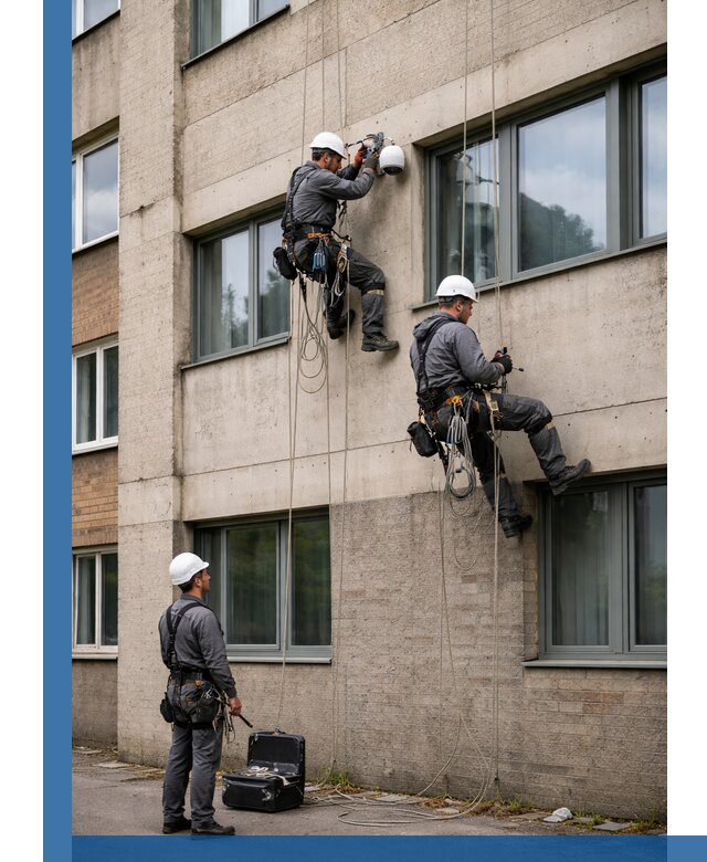 Монтаж фасадных камер видеонаблюдения в Смоленске под ключ