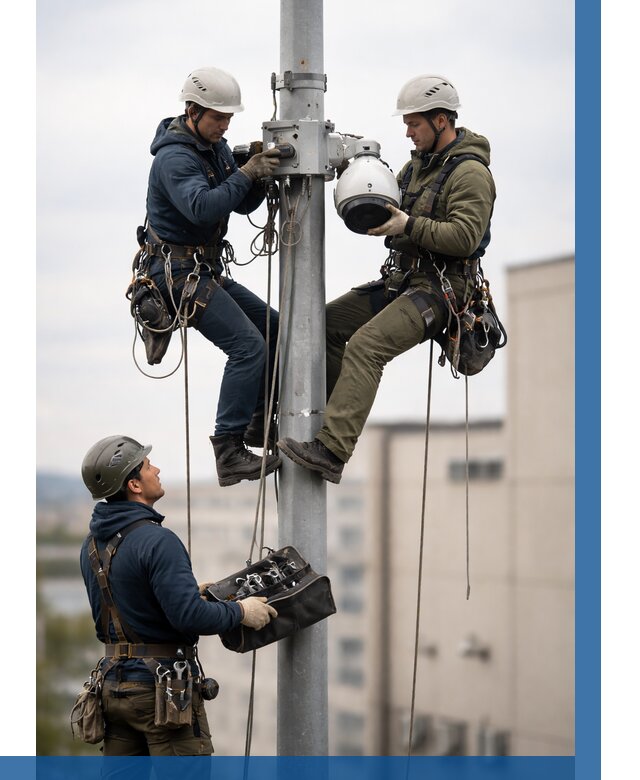 Установка видеокамер на мачте в Смоленске от 8717 р. | ВЫСОТНИК-Смл