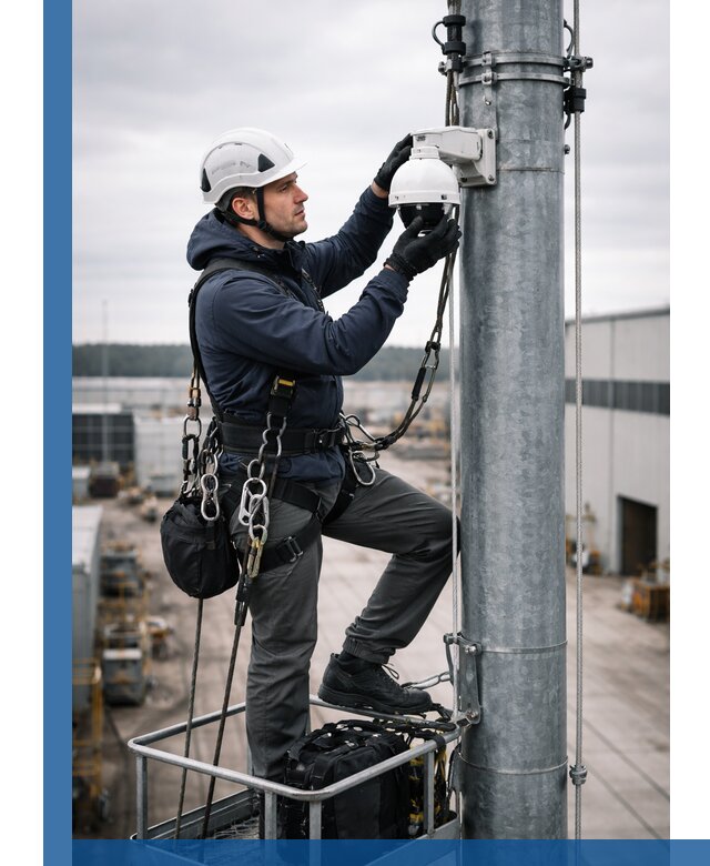 Профессиональная установка видеокамер на мачте в Смоленске