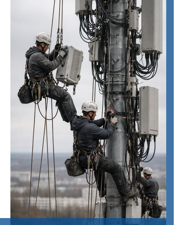 Монтаж оборудования связи на мачте в Смоленске от 7691 р. | ВЫСОТНИК-Смл