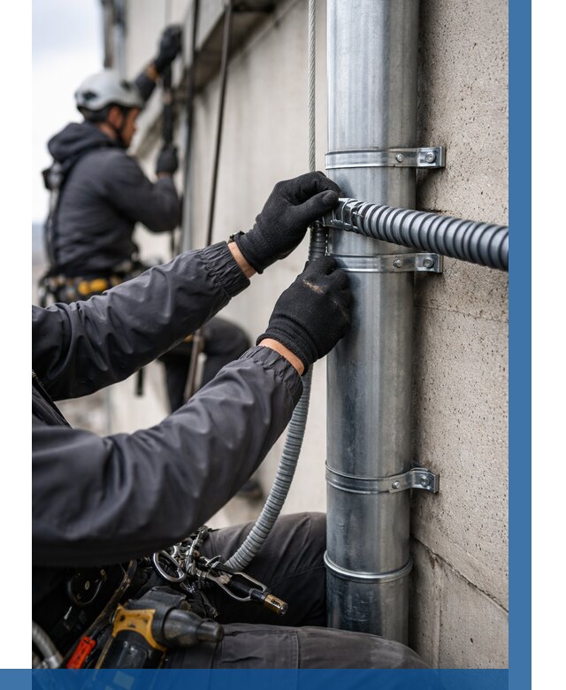 Монтаж гофры для кабеля в Смоленске от 308 р. | ВЫСОТНИК-Смл