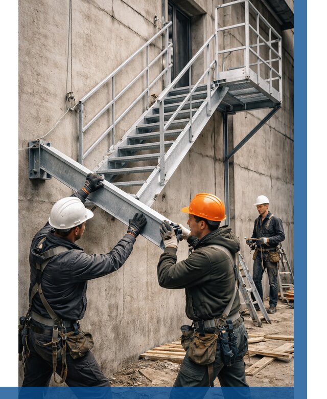 Монтаж металлических лестниц в Смоленске от 15383 р. | ВЫСОТНИК-Смл