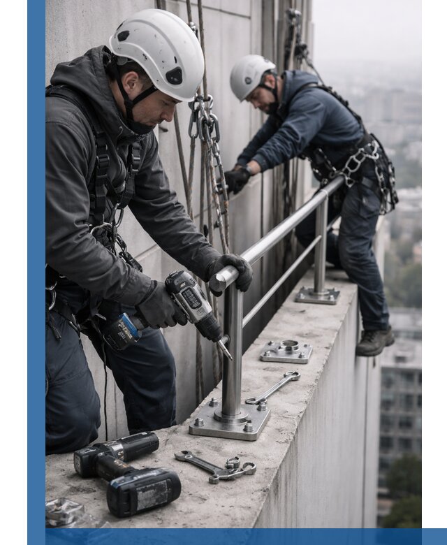 Монтаж перил на высоте в Смоленске для жилых и промобъектов