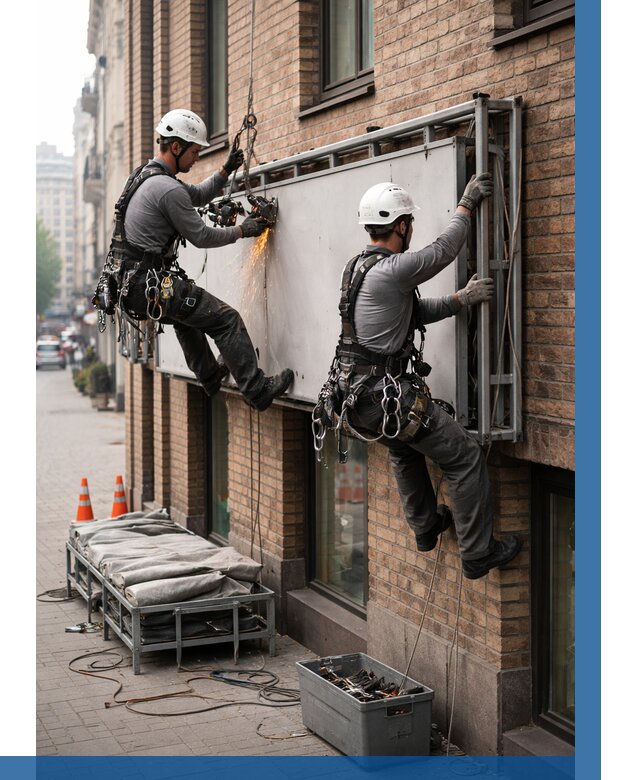 Демонтаж рекламной вывески в Смоленске от 6666 р. | ВЫСОТНИК-Смл