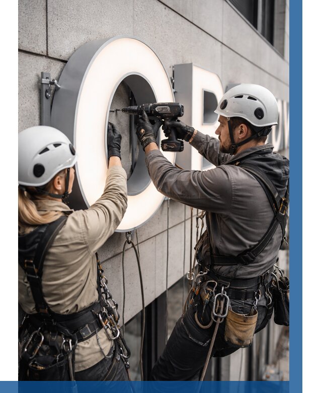 Монтаж световых букв в Смоленске от 3077 р. под ключ ВЫСОТНИК-Смл