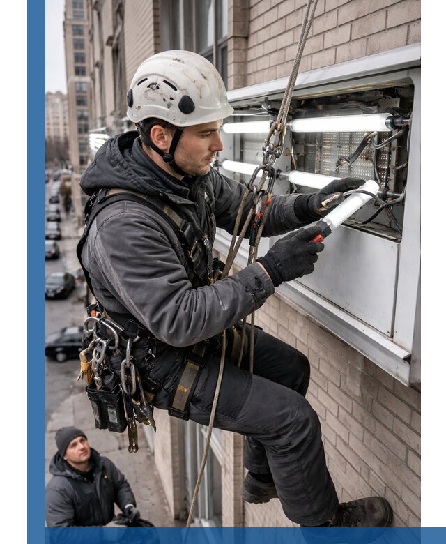 Профессиональная замена ламп в наружной вывеске в Смоленске