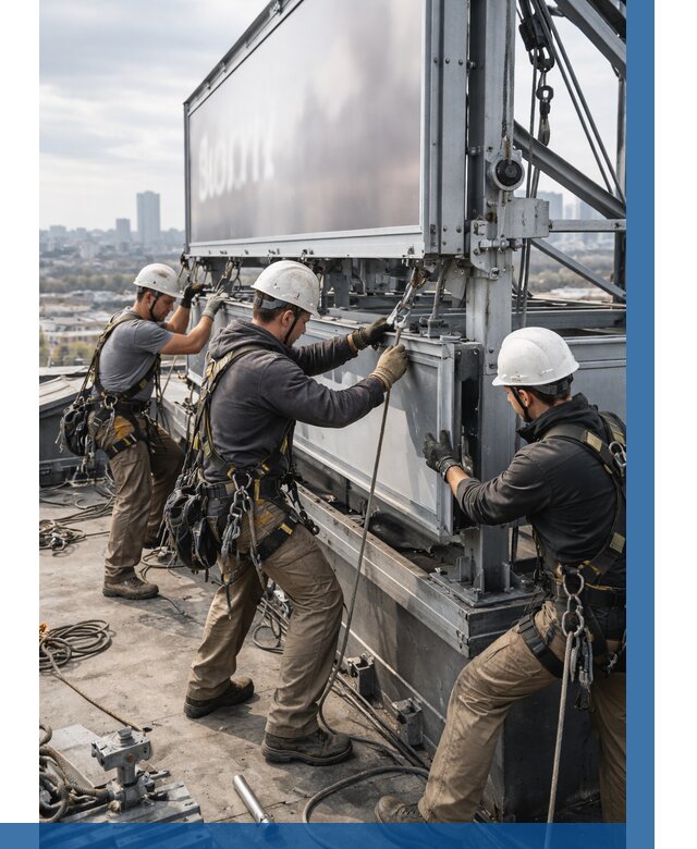 Монтаж крышной рекламной конструкции в Смоленске от 61530 р.|ВЫСОТНИК-Смл