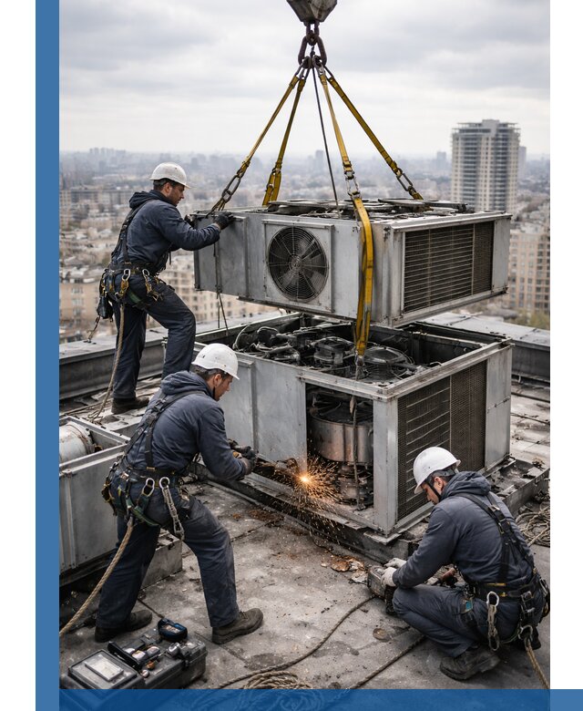 Демонтаж крышной установки в Смоленске любой сложности