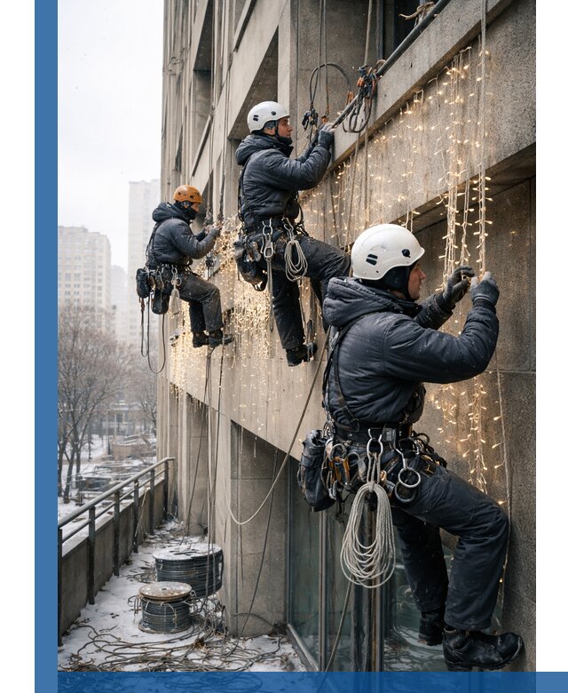 Монтаж новогодней иллюминации и украшение фасадов в Смоленске