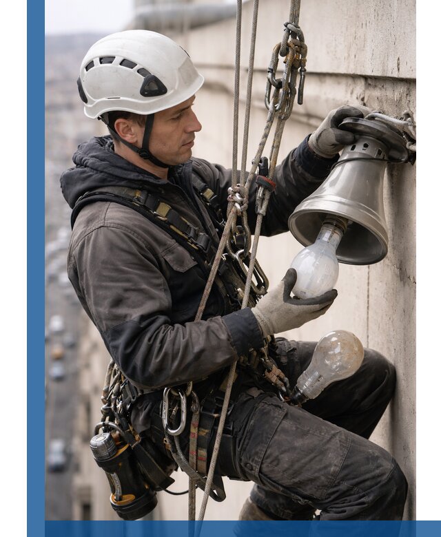 Замена ламп на высоте в Смоленске профессионально и быстро