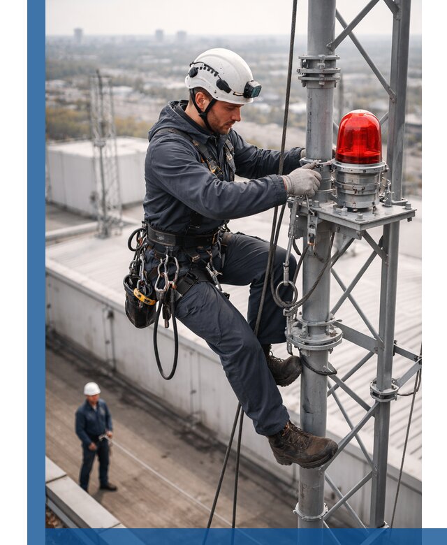 Монтаж заградительных огней и обслуживание объектов в Смоленске