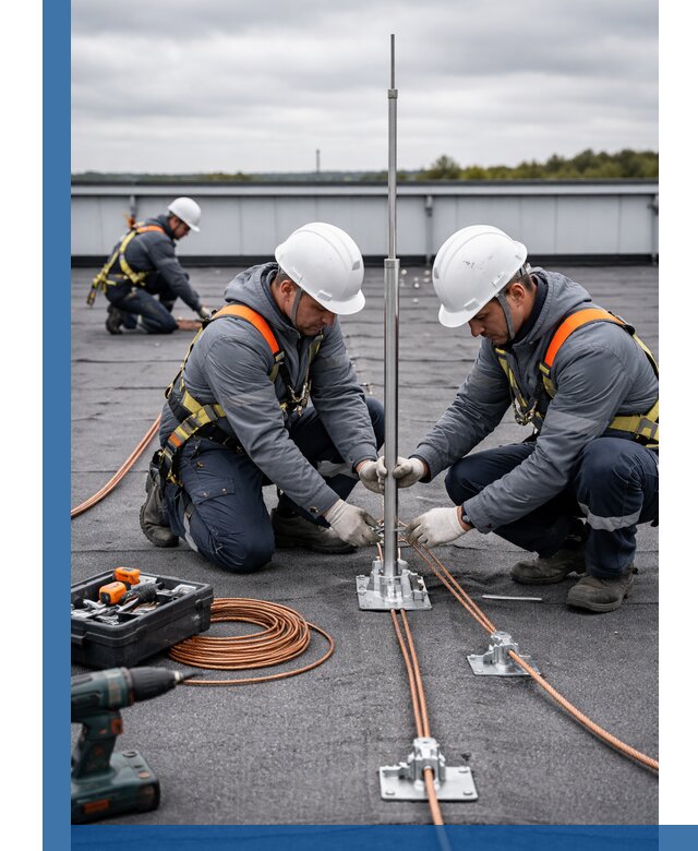 Монтаж молниезащиты на кровле в Смоленске под ключ с гарантией